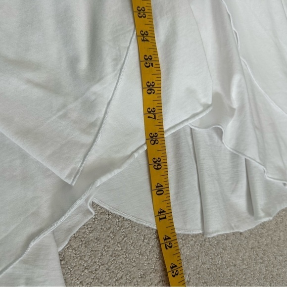 Coton Frais Long White Cotton Dress, Asymmetrical Hemline, Size M - Picture 9 of 10